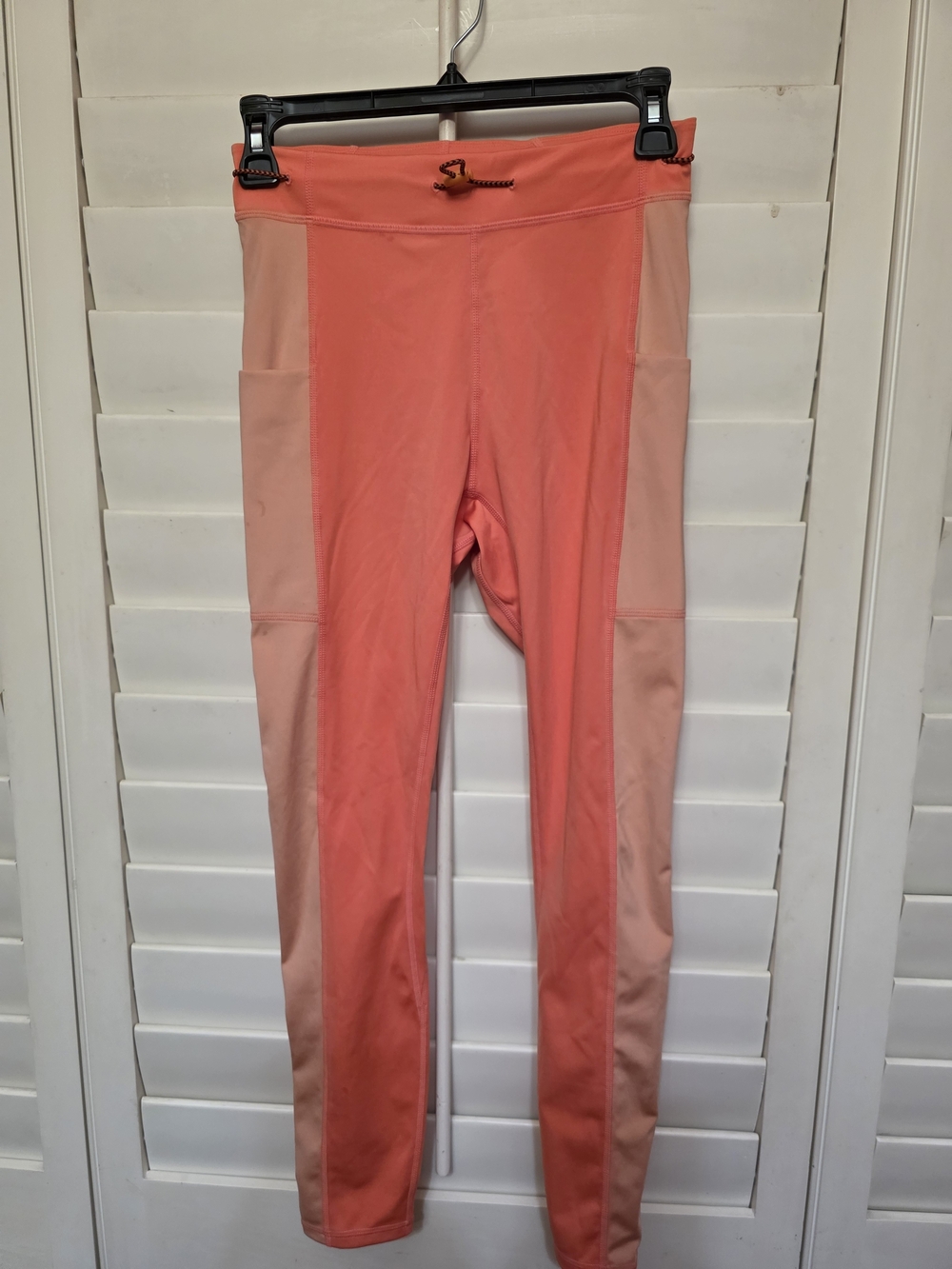 Fabletics Two-Tone Coral and Light Coral Leggings